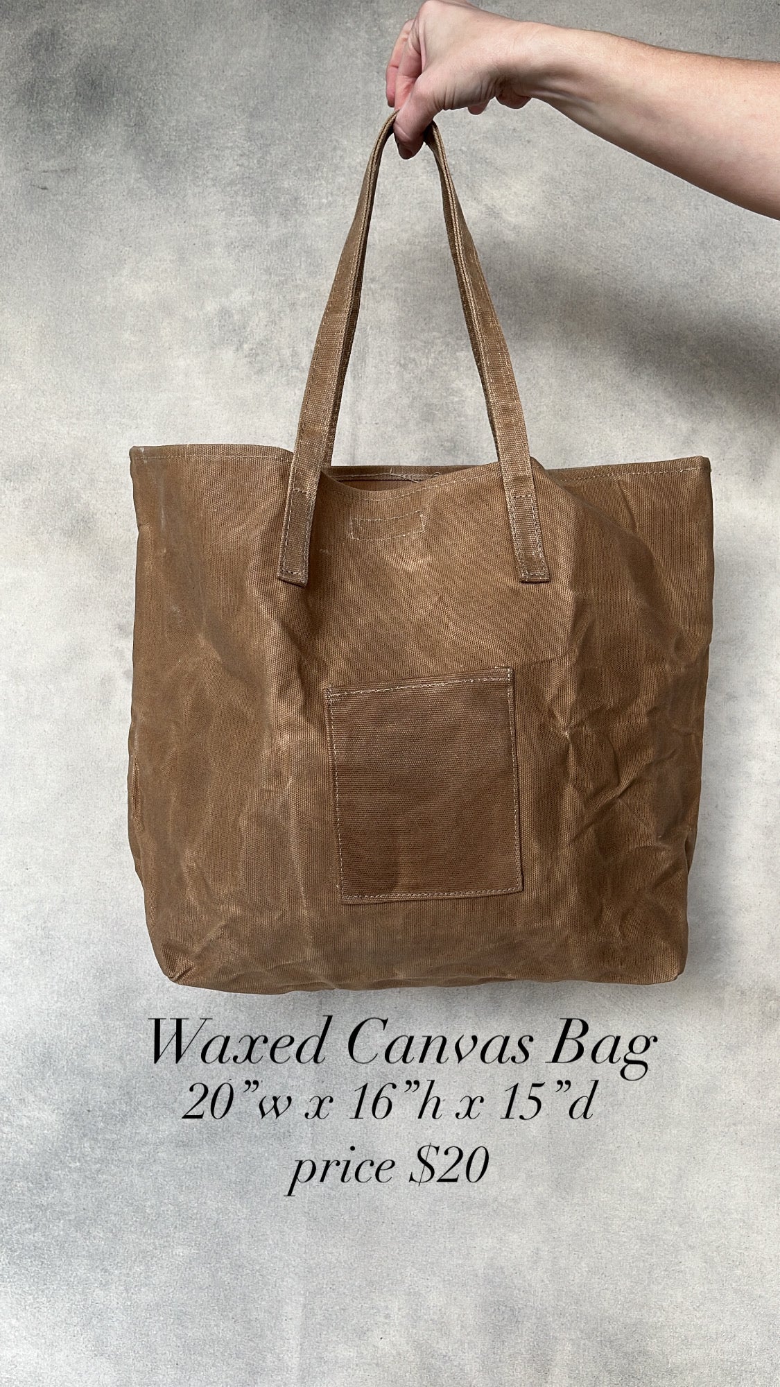 Waxed shop canvas handbag