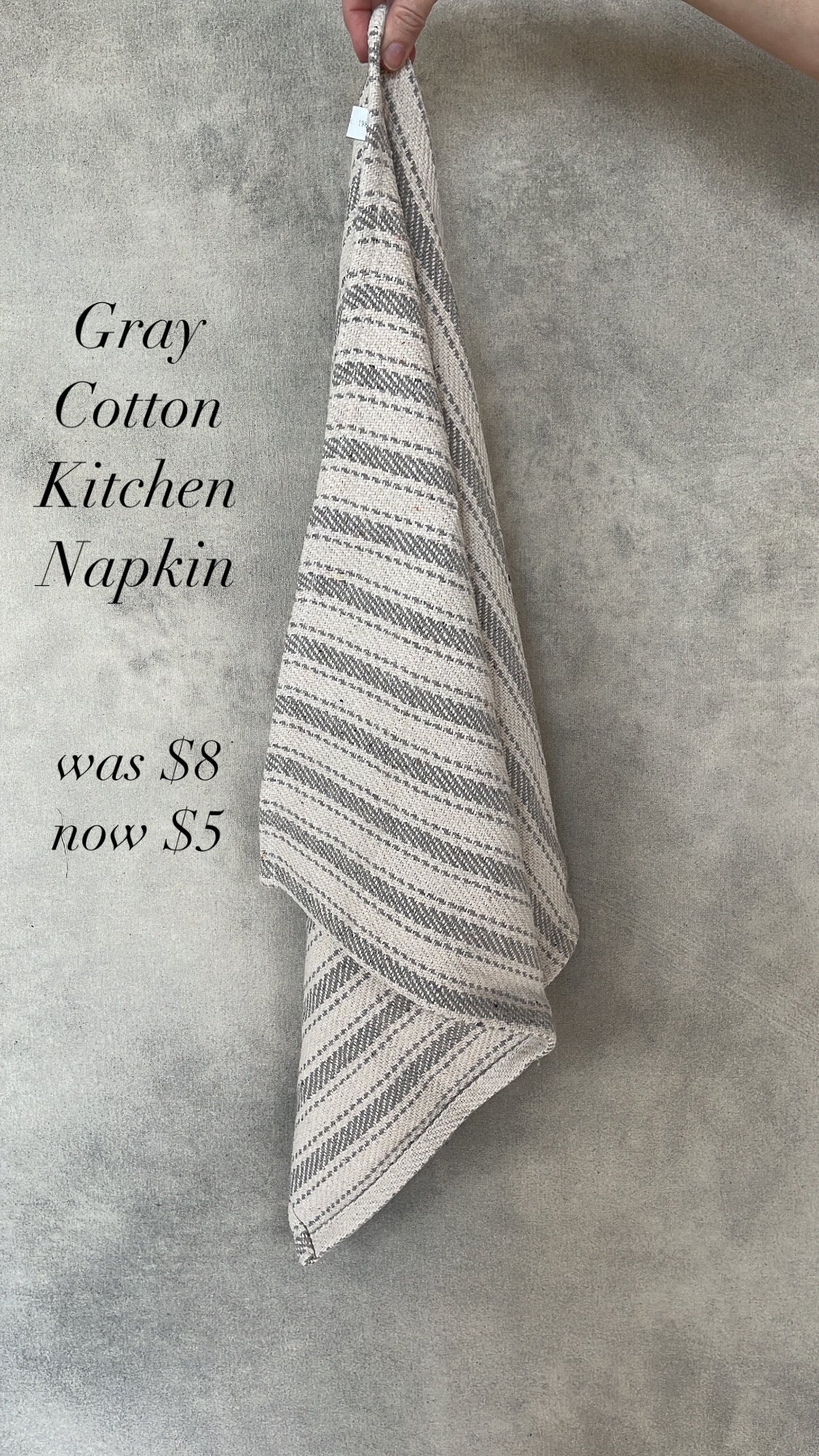 Grey Cotton Tea Towel